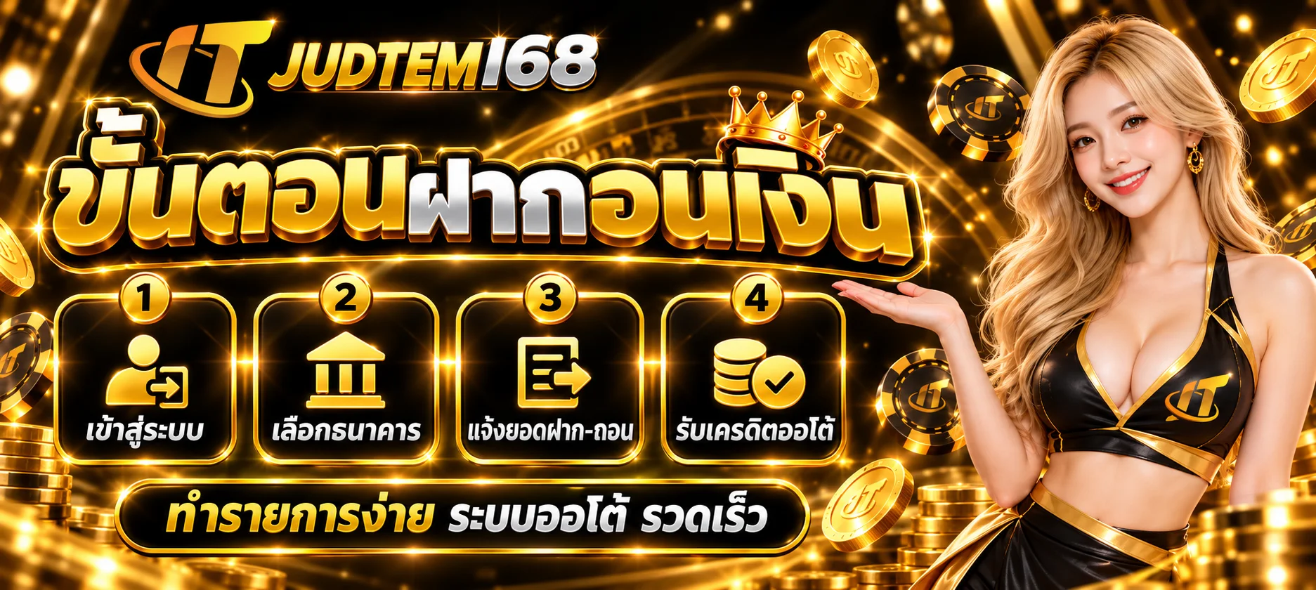 JUDTEM168 ขั้นตอนฝากถอน